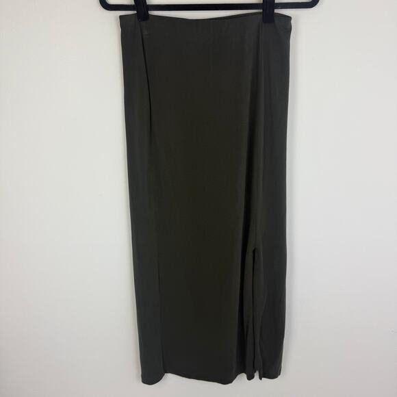 Tahari Dresses & Skirts - Tahari Womens Pull-On Slinky Jersey Business Office Olive Green Midi Skirt Small